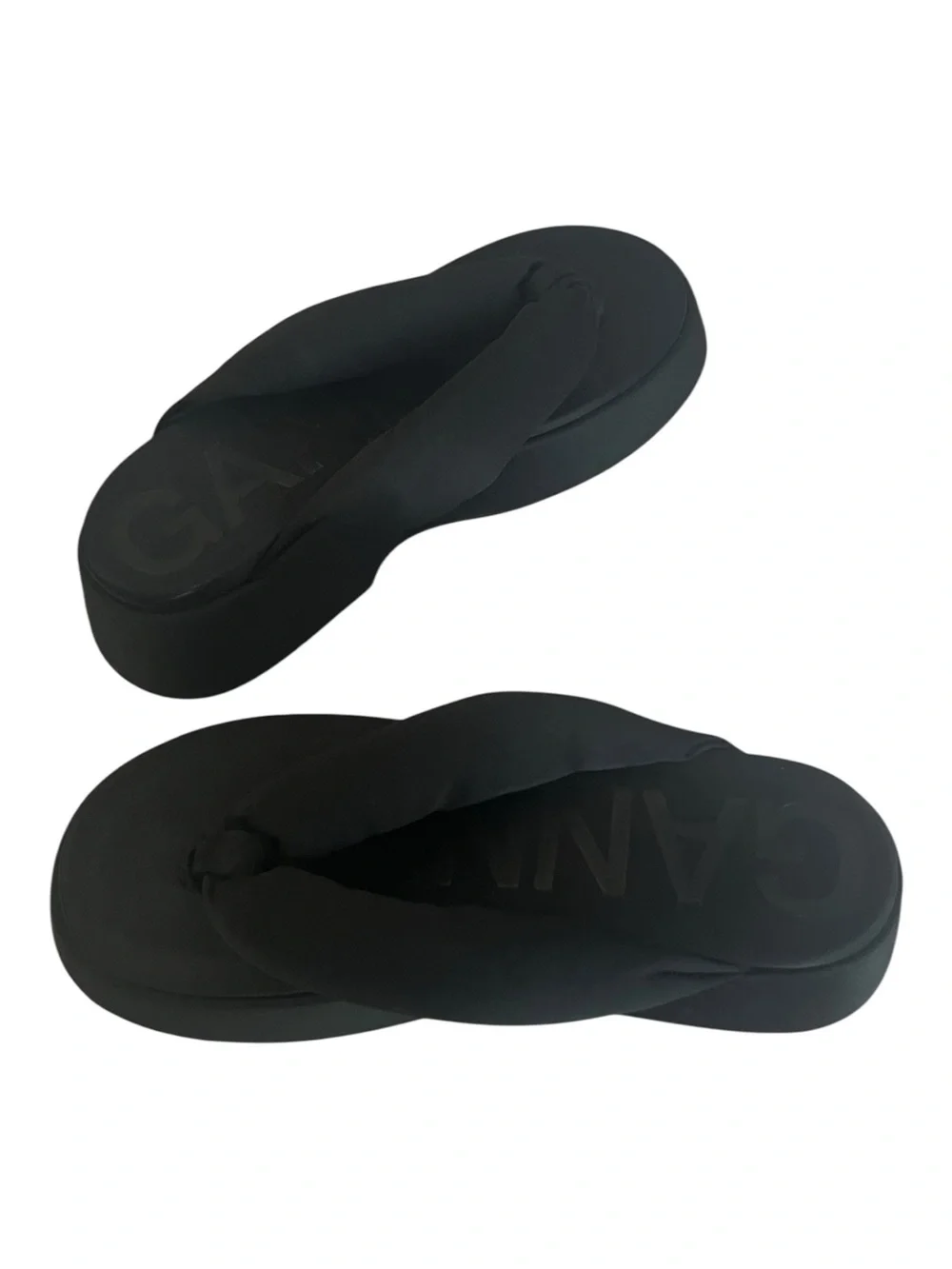 Ganni Black Platform Retro Thong Sandals Size 41